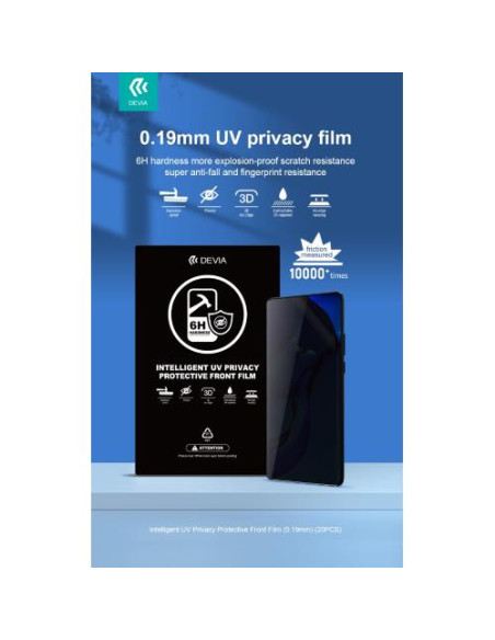 Devia Pellicole Privacy 019mm UV Durezza 6H Ideale schermi Curvi