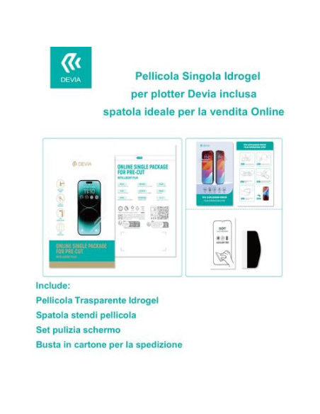 Apple Pellicola Singola Idrogel per plotter Devia inclusa spatola