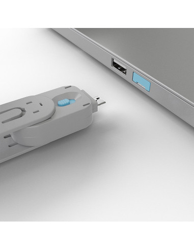 Lindy 40452 clip sicura Bloccaporte + chiave USB tipo A Blu Acrilonitrile butadiene stirene (ABS) 5 pz