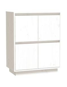 Credenza Bianca 60x34x75 cm in Legno Massello di Pino