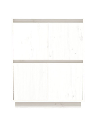Credenza Bianca 60x34x75 cm in Legno Massello di Pino