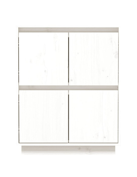 Credenza Bianca 60x34x75 cm in Legno Massello di Pino