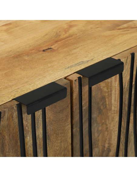 Credenza Naturale 60 x 33,5 x 75 cm Legno di mango massello