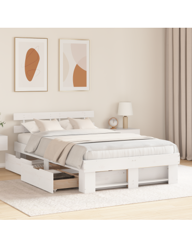 Struttura del letto Bianco 120 x 190 cm Pino massello