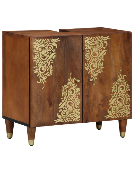 Set di Mobili per Bagno  in Legno Massello di Mango (4 Pezzi)