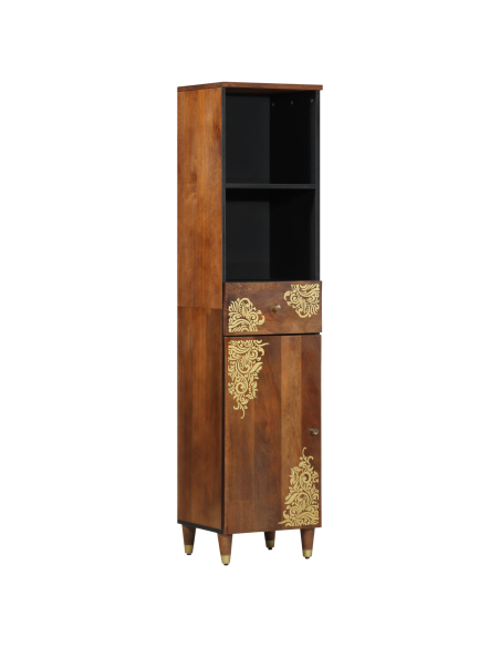 Set di Mobili per Bagno  in Legno Massello di Mango (4 Pezzi)