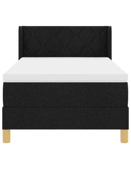 Letto Box Spring con Materasso Nero 90x200 cm