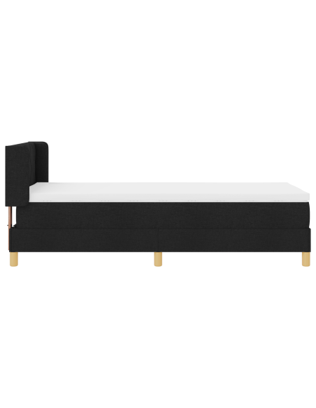 Letto Box Spring con Materasso Nero 90x200 cm