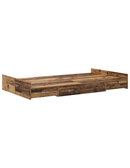 Struttura letto contenitore in legno vecchio 120x190 cm