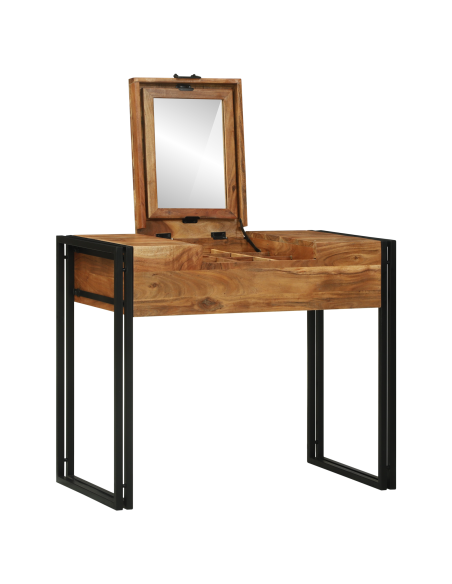 Tavolo da Trucco 90x50x75 cm in Legno Massiccio di Acacia