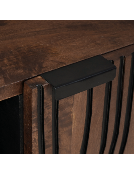 Mobile TV 80x31.5x46 cm Legno Massello Mango & Legno Ingegnerizzato