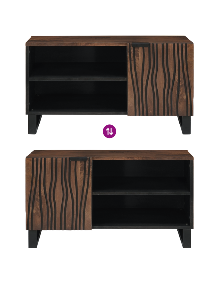 Mobile TV 80x31.5x46 cm Legno Massello Mango & Legno Ingegnerizzato