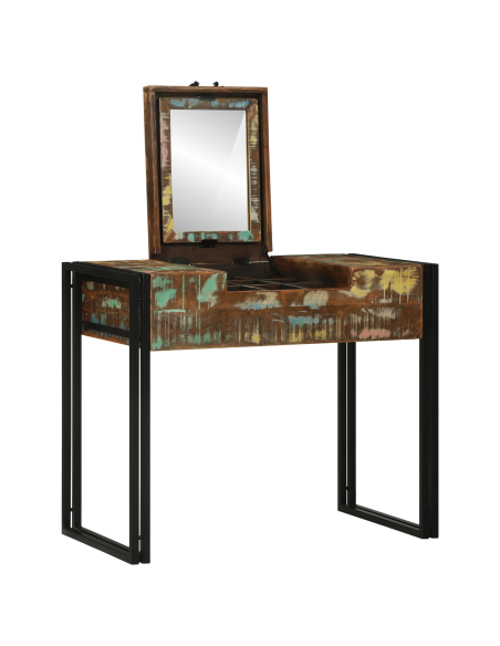 Tavolo da Trucco 90x50x75 cm Legno Massello Recuperato