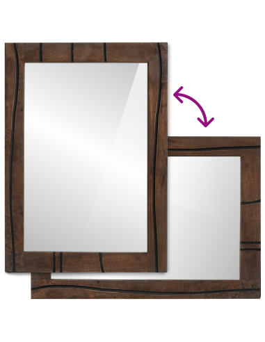 Specchio da bagno Montaggio a parete Marrone 70 x 50 x 2,5 cm