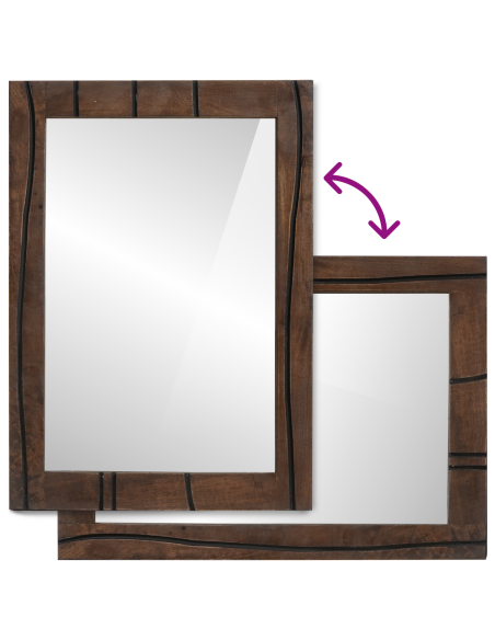 Specchio da bagno 50x70x3 cm Legno massello Mango