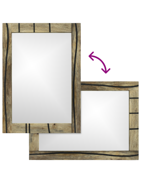 Specchio da bagno con specchio Marrone 70 x 50 x 2,5 cm