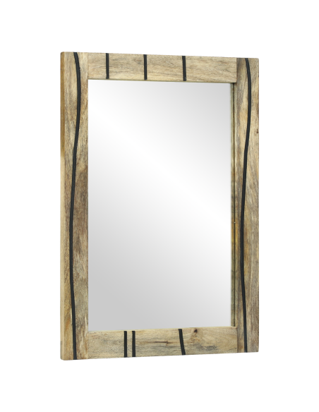 Specchio da bagno 50x70x30 cm Legno massello mango