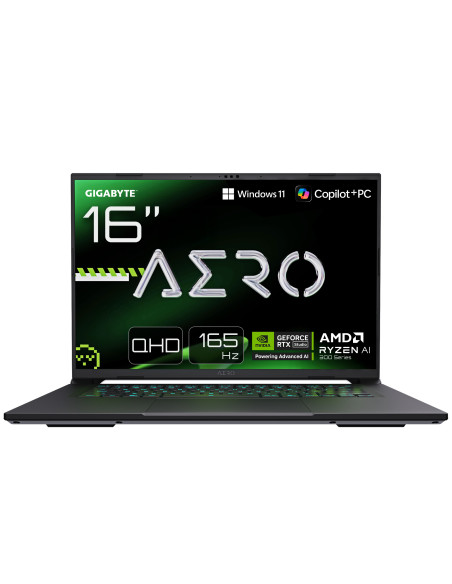 GIGABYTE AERO X16 Laptop da Gaming - Copilot+ PC, 16", 165Hz WQXGA, Ryzen AI 7 350, GPU RTX 5060, 16GB DDR5, SSD Gen4 da 1TB, Wi