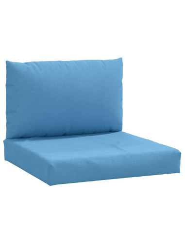 Cuscini per Pallet 2 pz Blu Mélange in Tessuto