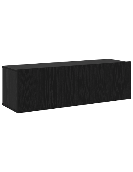 Set di mobili TV a parete in rovere nero  8 pezzi in legno truciolare