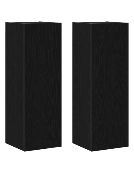 Set di mobili TV a parete in rovere nero  8 pezzi in legno truciolare