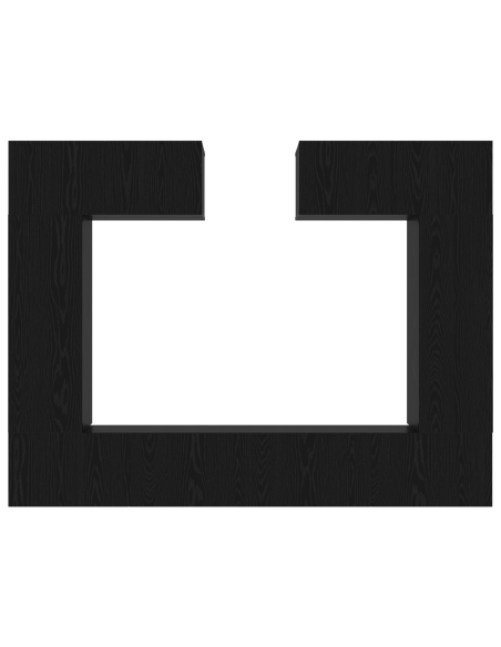 Set di mobili TV a parete in rovere nero  8 pezzi in legno truciolare