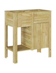 Vaso Alto con lo scaffale Marrone Legno di pino impregnato 2