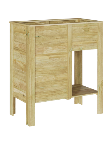 Vaso Alto con lo scaffale Marrone Legno di pino impregnato