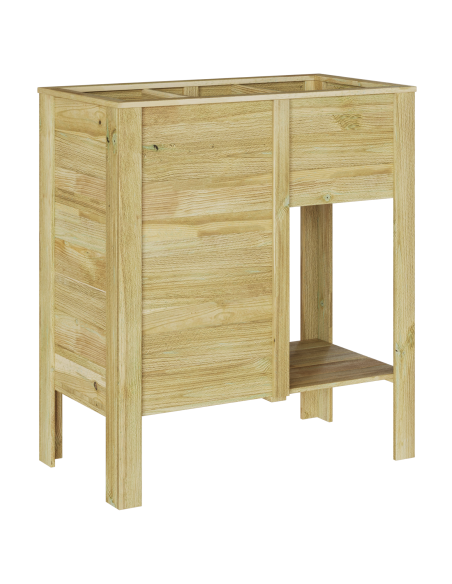 Vaso Alto con lo scaffale Marrone Legno di pino impregnato