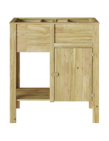 Vaso Alto con lo scaffale Marrone Legno di pino impregnato