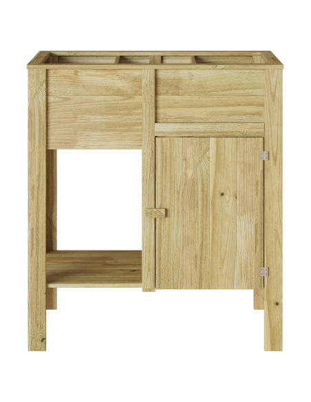 Vaso Alto con lo scaffale Marrone Legno di pino impregnato