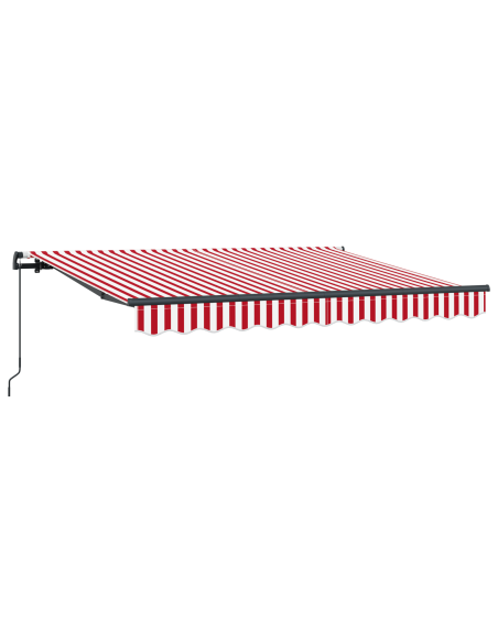 Tenda da sole manuale retrattile rossa e bianca 350x200 cm