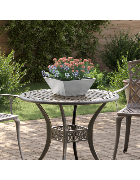 Fioriere a Ciotola per Giardino 5 pz 35x35x15 cm Acciaio Inossidabile