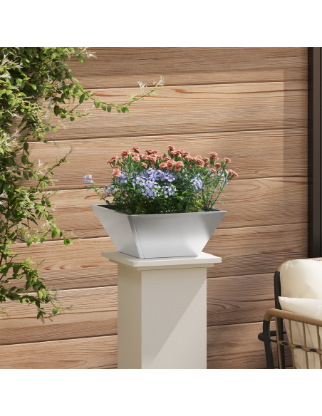 Fioriere a Ciotola per Giardino 5 pz 35x35x15 cm Acciaio Inossidabile