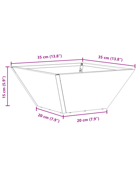 Fioriere a Ciotola per Giardino 5 pz 35x35x15 cm Acciaio Inossidabile