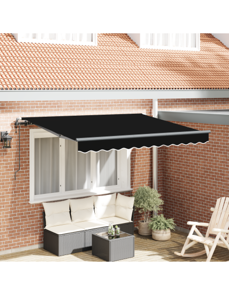 Tenda da Sole Retrattile Elettrica Nera 300x200 cm