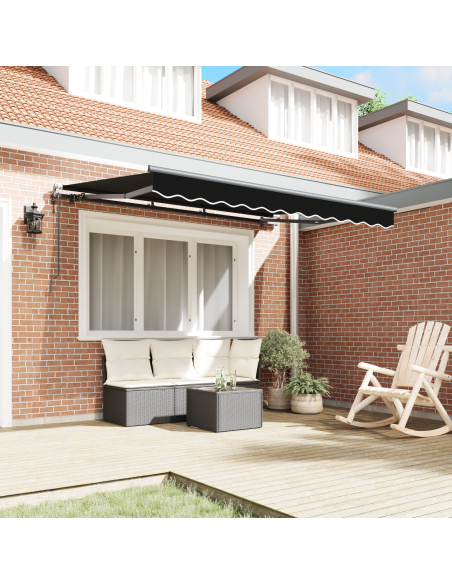 Tenda da Sole Retrattile Elettrica Nera 300x200 cm