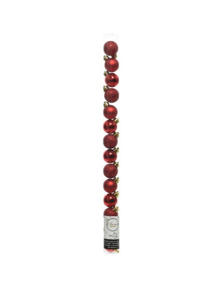 Pallina albero Amicasa 9020458 Tubo Sfera Mix Red