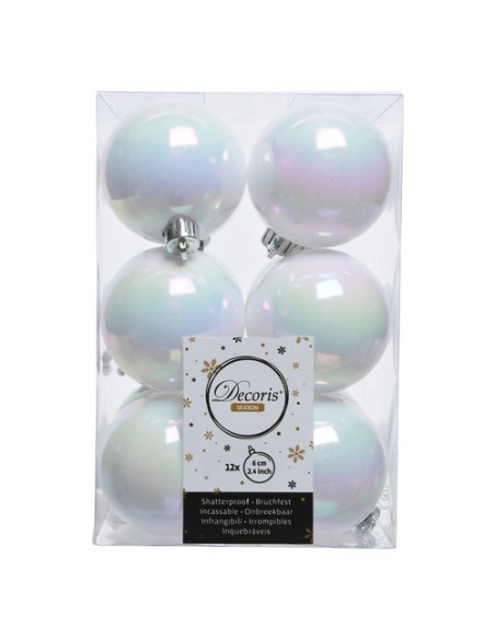 Pallina albero Amicasa 9021834 Sfera Mix White iris