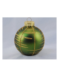Pallina albero Santa Claus TE191532 Sfera Quadranti Verde Oro Assortit