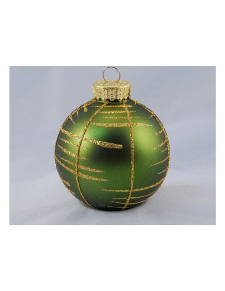 Pallina albero Santa Claus TE191532 Sfera Quadranti Verde Oro Assortit
