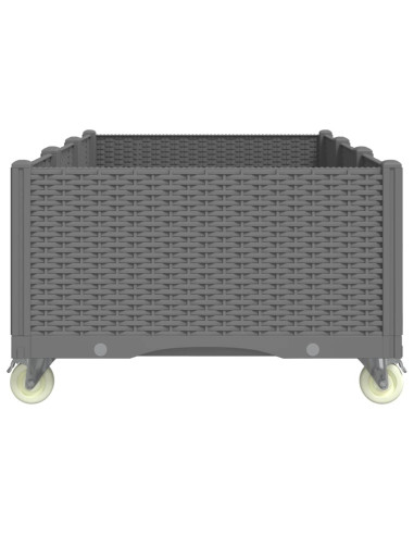 Fioriera da Giardino con Ruote Grigio Chiaro 150x80x54 cm in PP