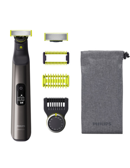 Philips OneBlade Pro 360 OneBlade Pro360 Face & Body Rasoio, Regolabarba e Rifinitore con Pettine di Precisione Regolabile 14 Lu