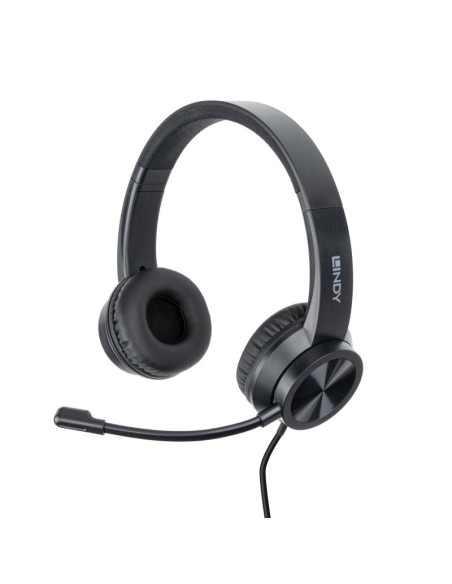 Lindy 20439 cuffia e auricolare Cablato Casco Ufficio USB tipo A Nero
