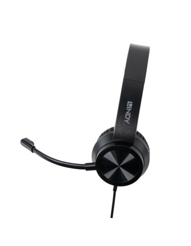 Lindy 20439 cuffia e auricolare Cablato Casco Ufficio USB tipo A Nero