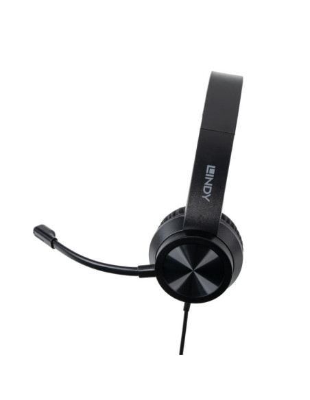 Lindy 20439 cuffia e auricolare Cablato Casco Ufficio USB tipo A Nero