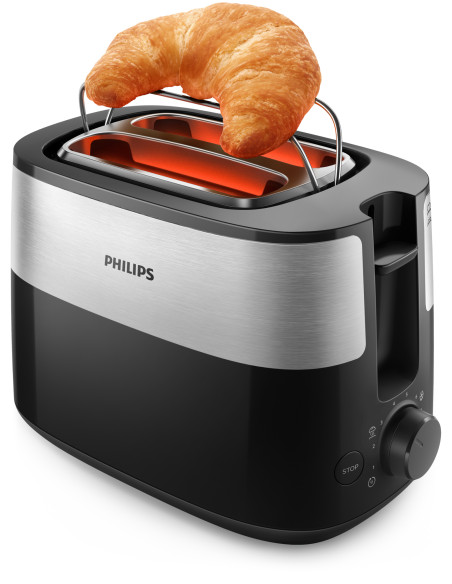 Philips Daily Collection HD2516/90 Tostapane - 2 fette, fessura ampia, metallo