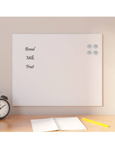 Lavagna Magnetica a Parete Bianca 50x40 cm Vetro Temperato