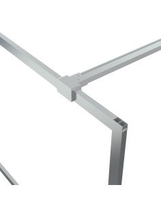 Parete Doccia Walk in Argento 115x195 cm Vetro Trasparente ESG