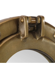 Specchio da Parete Design Oblò Ø23 cm in Alluminio e Vetro